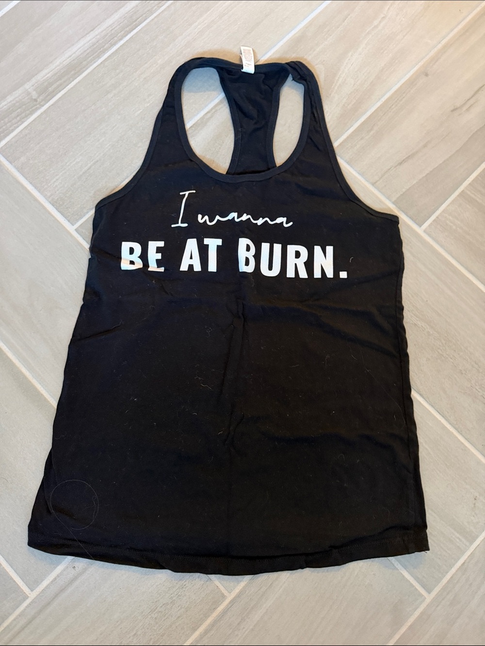 Bella Canvas Black Racerback Tank with White Text